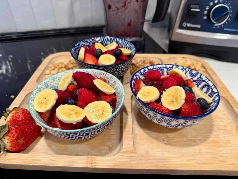 FREE Breakfast included - This breakfast features a chilled Acai smoothie topped by fresh fruit.